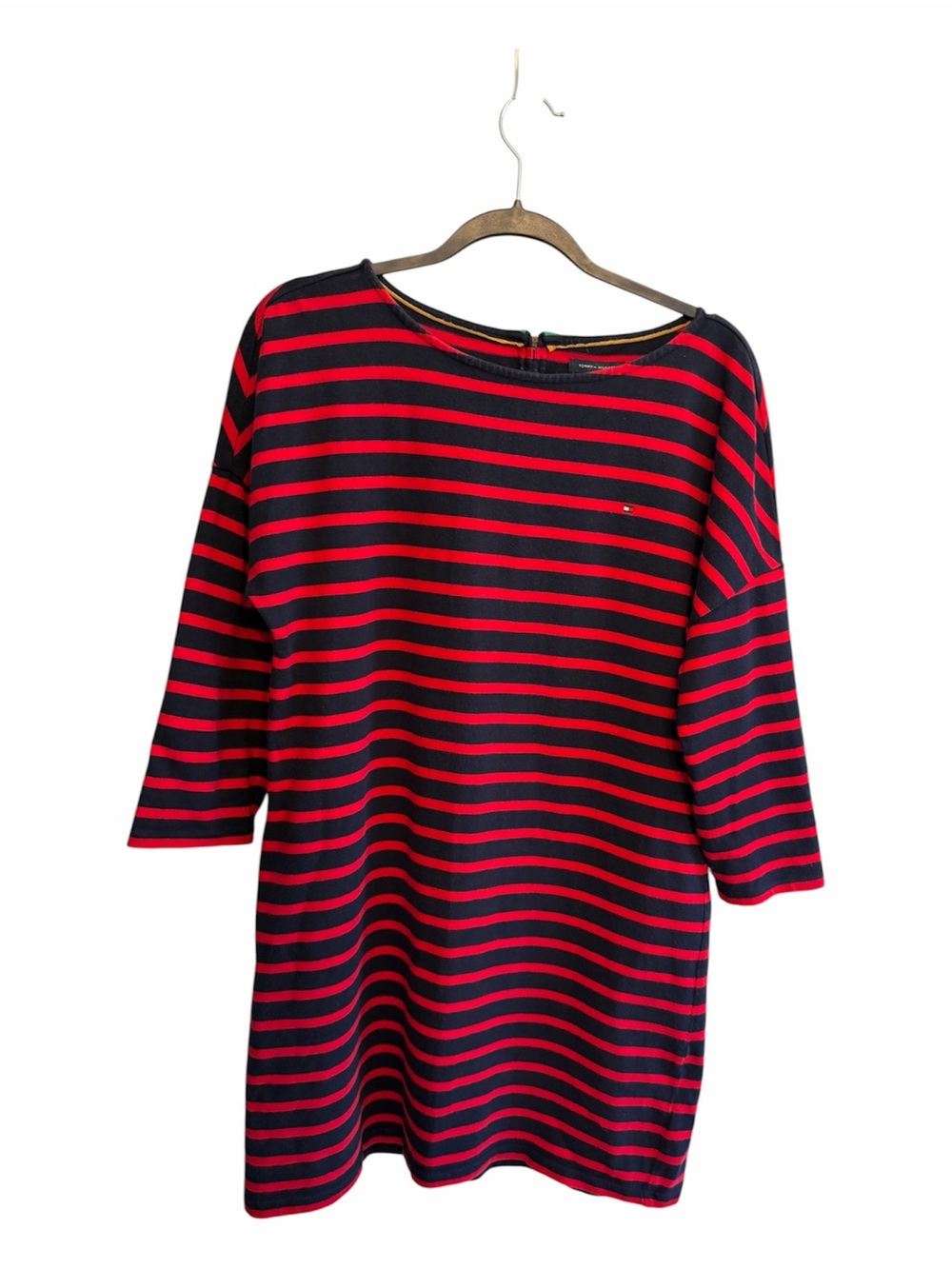 Tommy Hilfiger Navy & Red Striped Knit Top